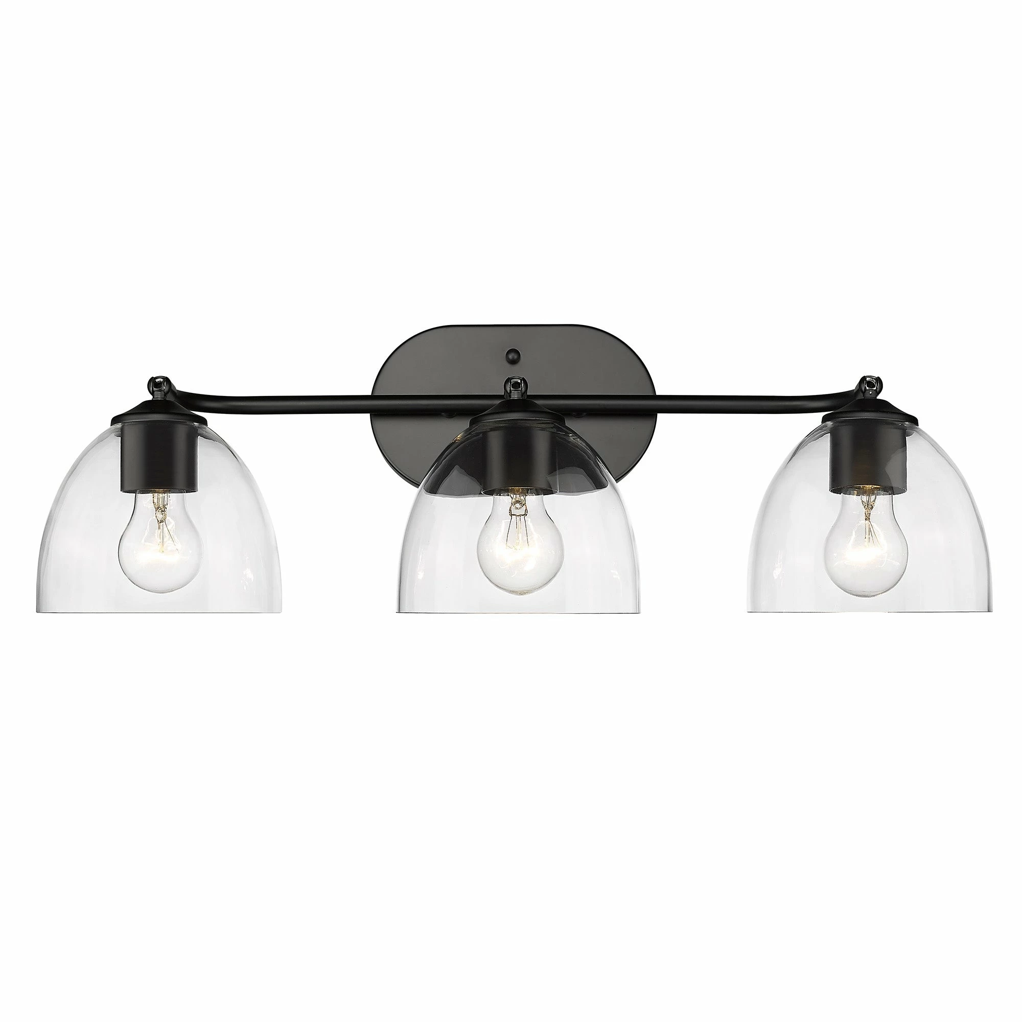 Coupon π Golden Lighting Roxie 3 Light Semi-Flush Matte Black And Bronze With Clear Glass π - Image 6