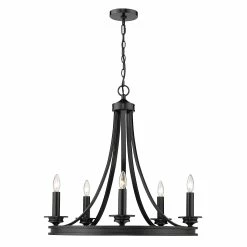 Alternative view of Cheapest 🥰 Golden Lighting Saldano 5 Light Chandelier 😀