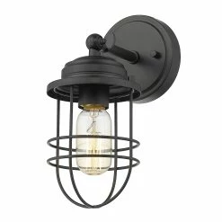 Best deal ๐ Golden Lighting Seaport 1 Light Wall Sconce In Black ๐คฉ