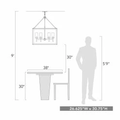 Alternative view of Flash Sale 🔔 Golden Lighting Smyth 6-light Square Cage Chandelier Gunmetal Bronze With Clear Glass - 26.625" W X 30.75" H 🧨