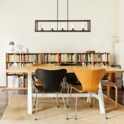 New π Golden Lighting Smyth Gunmetal Bronze 5 Light Linear Pendant With Clear Glass - 8.5" L X 41" W X 8.75" H β 9 New π Golden Lighting Smyth Gunmetal Bronze 5 Light Linear Pendant With Clear Glass - 8.5" L X 41" W X 8.75" H β -Golden Lighting Sales Smyth Gunmetal Bronze 5 Light Linear Pendant With Clear Glass 3