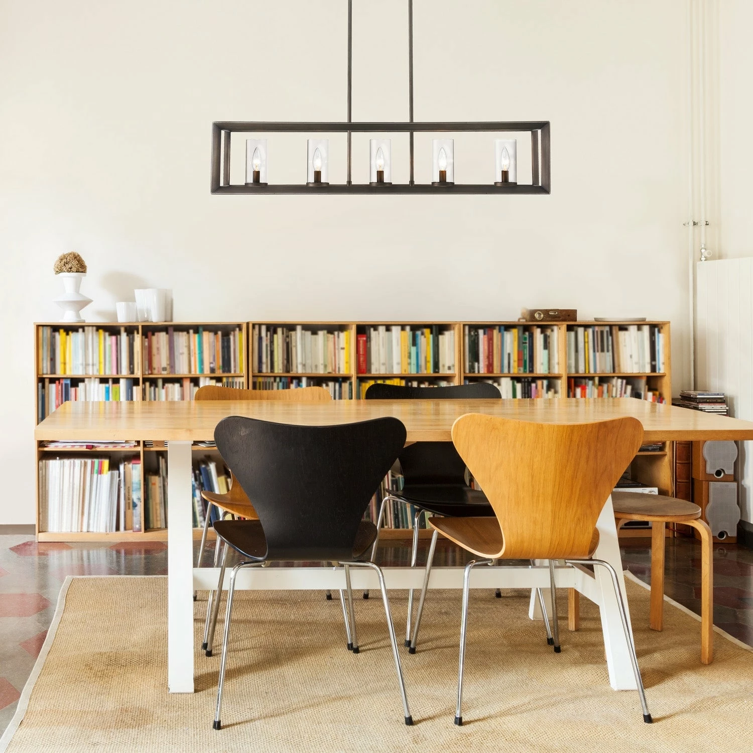 New π Golden Lighting Smyth Gunmetal Bronze 5 Light Linear Pendant With Clear Glass - 8.5" L X 41" W X 8.75" H β 6 New π Golden Lighting Smyth Gunmetal Bronze 5 Light Linear Pendant With Clear Glass - 8.5" L X 41" W X 8.75" H β - Image 4