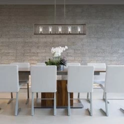 Alternative view of New 🎁 Golden Lighting Smyth Gunmetal Bronze 5 Light Linear Pendant With Clear Glass - 8.5" L X 41" W X 8.75" H ⭐