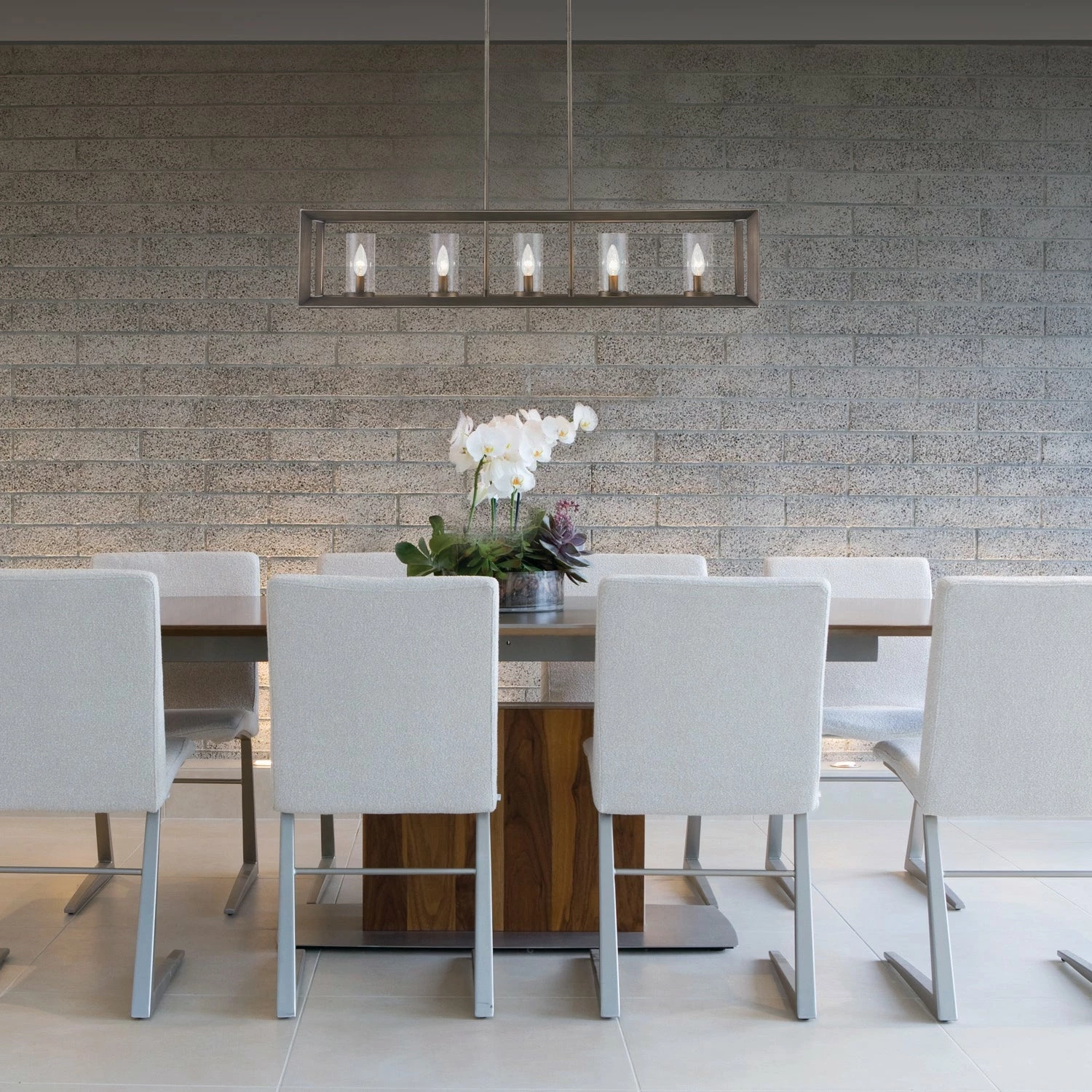 New π Golden Lighting Smyth Gunmetal Bronze 5 Light Linear Pendant With Clear Glass - 8.5" L X 41" W X 8.75" H β 4 New π Golden Lighting Smyth Gunmetal Bronze 5 Light Linear Pendant With Clear Glass - 8.5" L X 41" W X 8.75" H β - Image 2