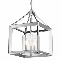 Flash Sale β¨ Golden Lighting Smyth Mini Chandelier (White Gold & Clear Glass) Chrome With Clear Shade β