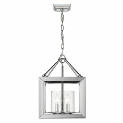 Alternative view of Flash Sale ✨ Golden Lighting Smyth Mini Chandelier (White Gold & Clear Glass) Chrome With Clear Shade ⌛