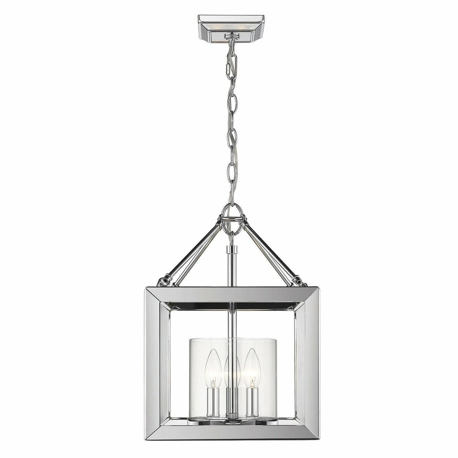 Flash Sale ✨ Golden Lighting Smyth Mini Chandelier (White Gold & Clear Glass) Chrome With Clear Shade ⌛ 4 Flash Sale ✨ Golden Lighting Smyth Mini Chandelier (White Gold & Clear Glass) Chrome With Clear Shade ⌛ - Image 2