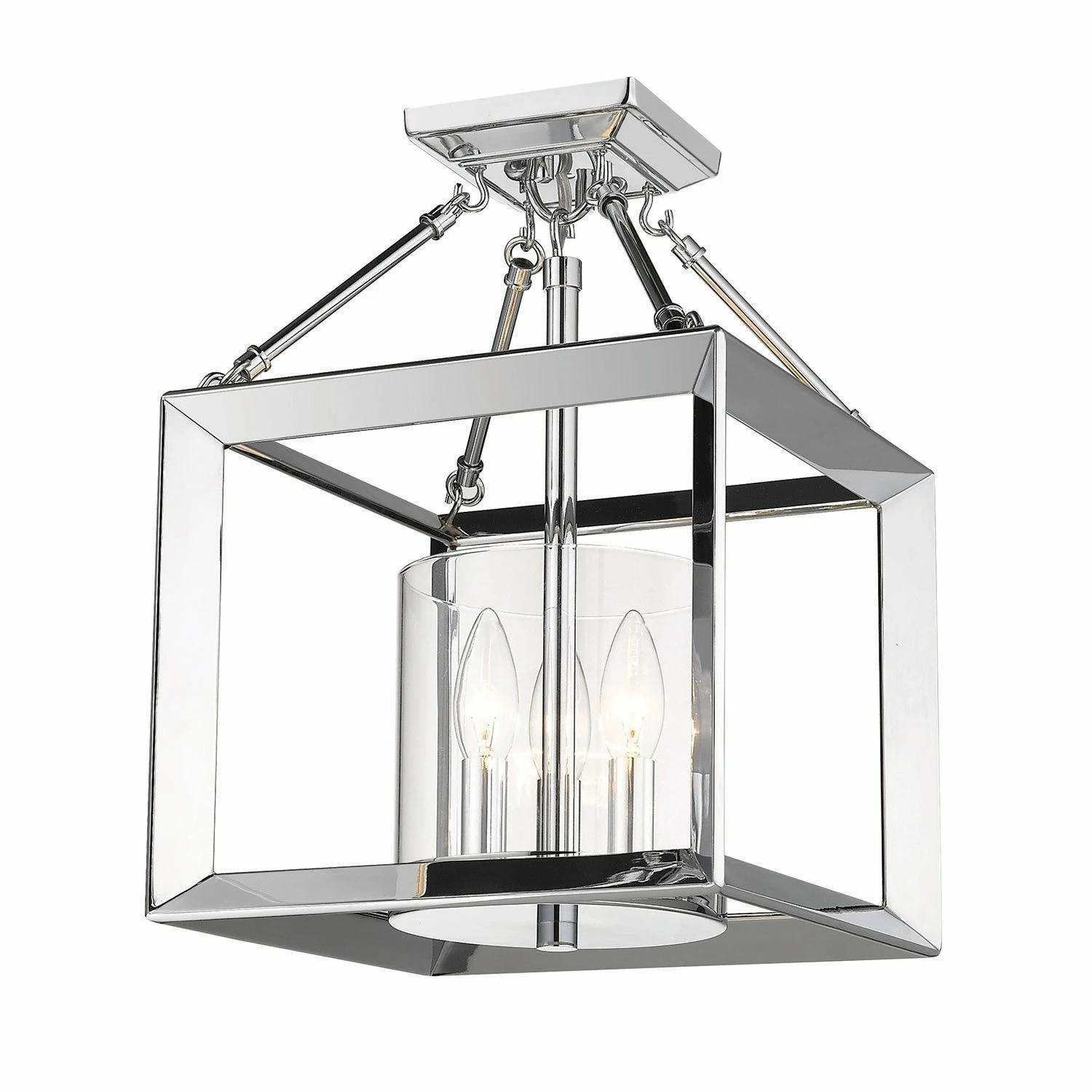 Flash Sale ✨ Golden Lighting Smyth Mini Chandelier (White Gold & Clear Glass) Chrome With Clear Shade ⌛ 5 Flash Sale ✨ Golden Lighting Smyth Mini Chandelier (White Gold & Clear Glass) Chrome With Clear Shade ⌛ - Image 3