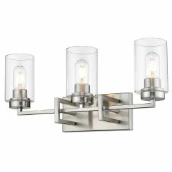Buy 💯 Golden Lighting Tribeca 3-light Modern Geometric Bathroom Vanity Black With Pewter ⭐ -Golden Lighting Sales Tribeca 3 Light Bath Vanity 36407559 5d8b 46d7 95a3 9c555f809afe