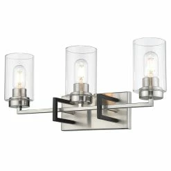 Buy 💯 Golden Lighting Tribeca 3-light Modern Geometric Bathroom Vanity Black With Pewter ⭐ -Golden Lighting Sales Tribeca 3 Light Bath Vanity db9d2270 4c1b 4b2a b40d fe17e72fcb2d