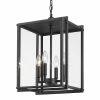 Coupon 🌟 Golden Lighting Tribeca 4 Light Pendant - Outdoor - Natural Black With Clear 🥰