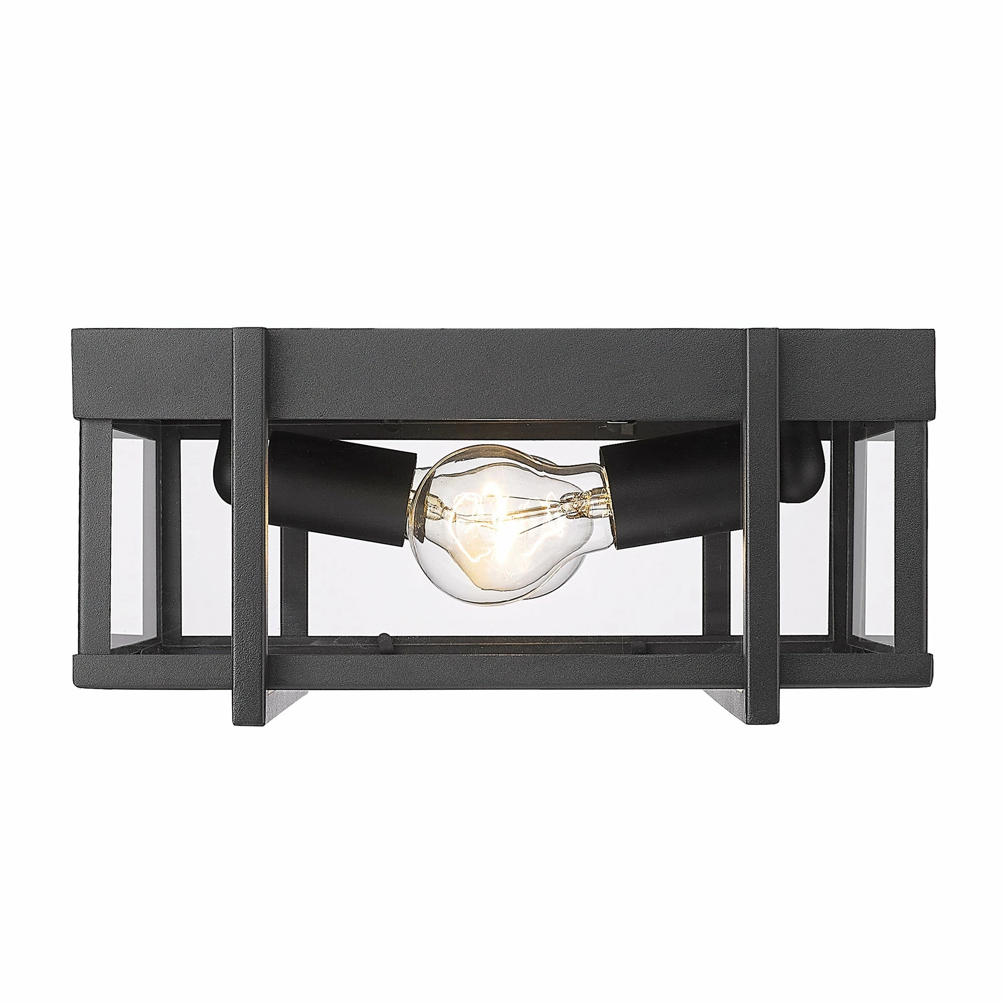 Brand new ๐ Golden Lighting Tribeca Flush Mount - Outdoor - Natural Black With Clear Glass ๐ - Image 2