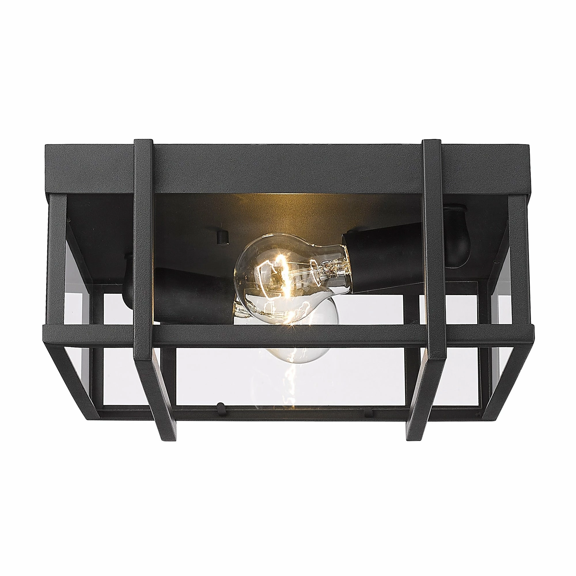 Brand new ๐ Golden Lighting Tribeca Flush Mount - Outdoor - Natural Black With Clear Glass ๐ - Image 3
