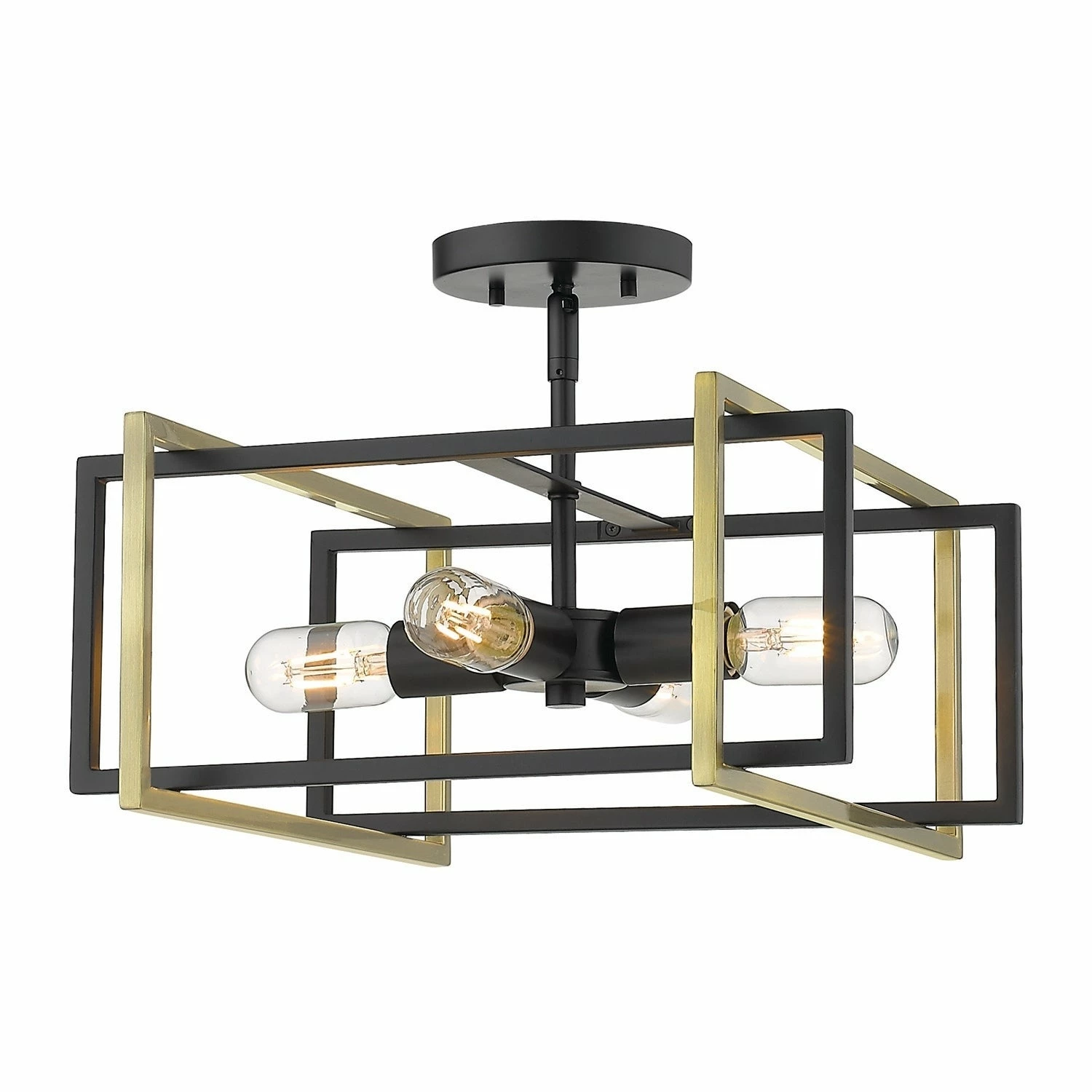 Best Sale π Golden Lighting Semi-flush Contemporary Tribeca Pewter With Pewter Accents π₯ 4 Best Sale π Golden Lighting Semi-flush Contemporary Tribeca Pewter With Pewter Accents π₯ - Image 2