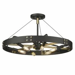 Best Sale β Golden Lighting Vaughn Medium Semi-Flush Natural Black With Aged Brass Accents π 14 Best Sale β Golden Lighting Vaughn Medium Semi-Flush Natural Black With Aged Brass Accents π -Golden Lighting Sales Vaughn Medium Semi Flush 2