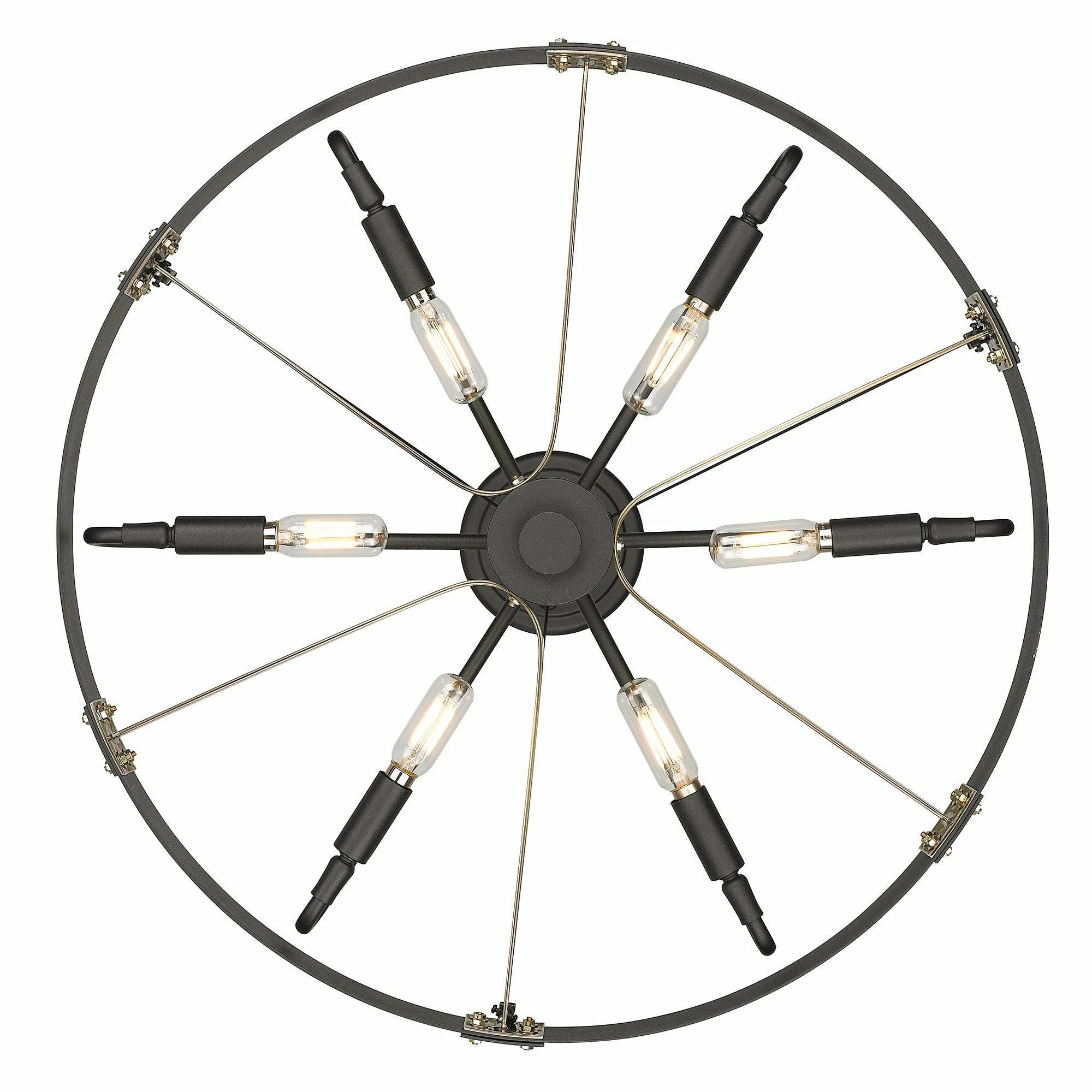 Best Sale β Golden Lighting Vaughn Medium Semi-Flush Natural Black With Aged Brass Accents π 6 Best Sale β Golden Lighting Vaughn Medium Semi-Flush Natural Black With Aged Brass Accents π - Image 4