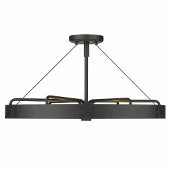 Best Sale β Golden Lighting Vaughn Medium Semi-Flush Natural Black With Aged Brass Accents π 18 Best Sale β Golden Lighting Vaughn Medium Semi-Flush Natural Black With Aged Brass Accents π -Golden Lighting Sales Vaughn Medium Semi Flush 6