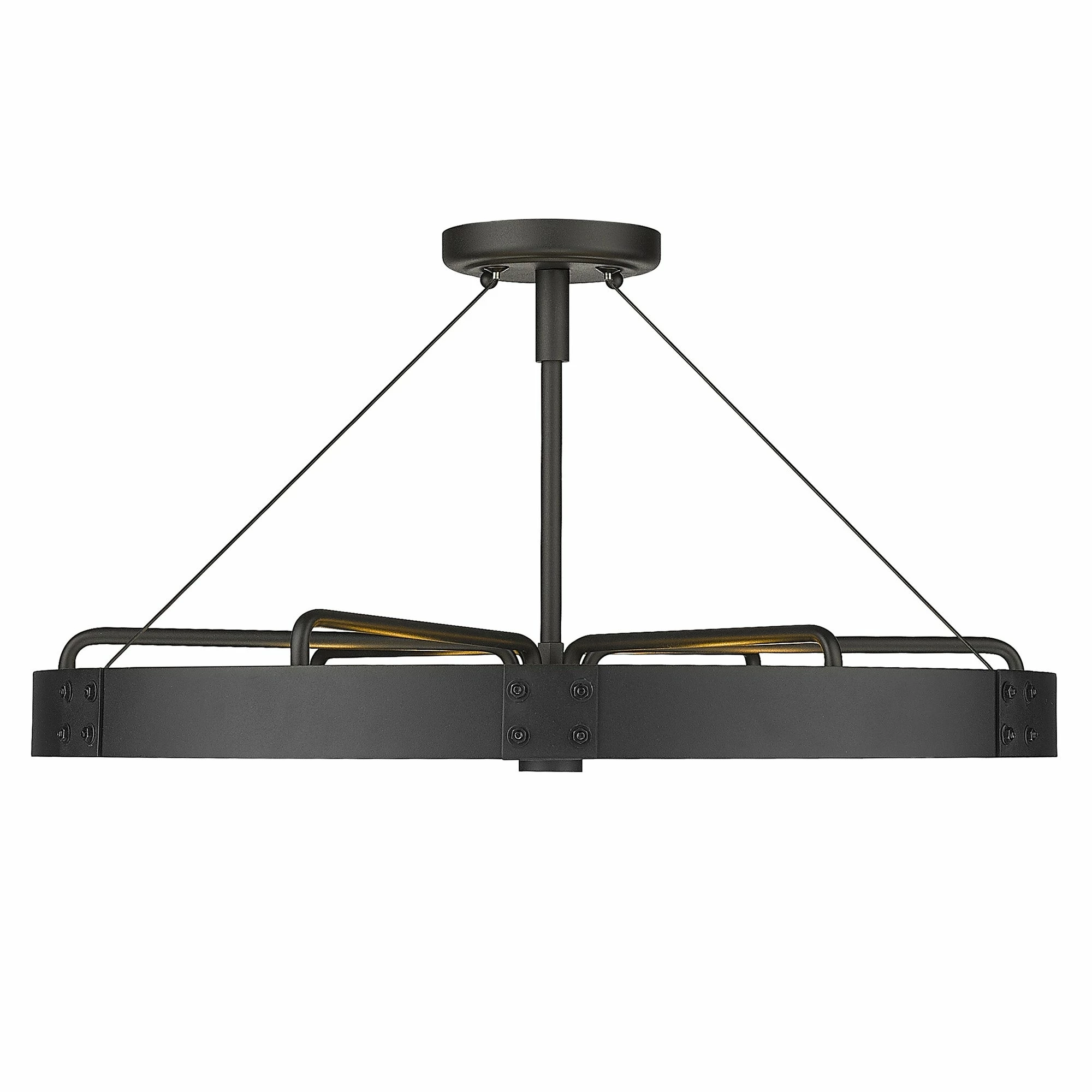 Best Sale β Golden Lighting Vaughn Medium Semi-Flush Natural Black With Aged Brass Accents π 9 Best Sale β Golden Lighting Vaughn Medium Semi-Flush Natural Black With Aged Brass Accents π - Image 7