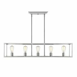 Buy ⌛ Golden Lighting Wesson 5-Light Linear Pendant In Chrome 🌟