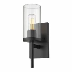 Top 10 😉 Golden Lighting Winslett 1 Light Wall Sconce Pewter With Ribbed Clear Glass 🎁