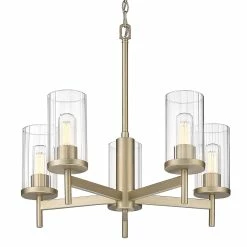 Alternative view of Best Sale 🤩 Golden Lighting Winslett 5 Light Chandelier - White Gold 🔥