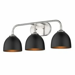 Buy βοΈ Golden Lighting Zoey 3-light Dome Shade Bath Vanity Pewter With Matte White π 24 Buy βοΈ Golden Lighting Zoey 3-light Dome Shade Bath Vanity Pewter With Matte White π -Golden Lighting Sales Zoey 3 Light Bath Vanity 7